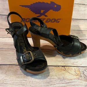 Rocket Dog black studded heels, size 7